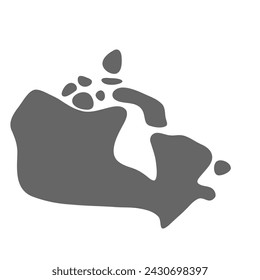 Mapa simplificado de Canadá. Mapa liso con estilo gris. Iconos vectoriales aislados sobre fondo blanco.