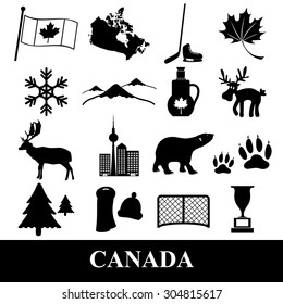 canada country theme symbols stickers set eps10