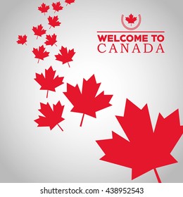 Canada County design. Maple leaf icon. Welcome concept