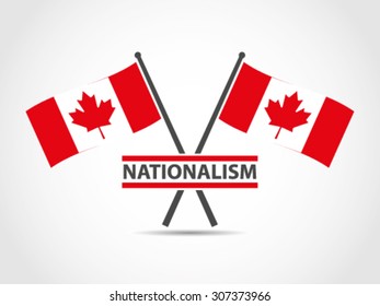 Canada Crossed Flags Emblem
