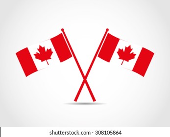 Canada Crossed Flags Emblem