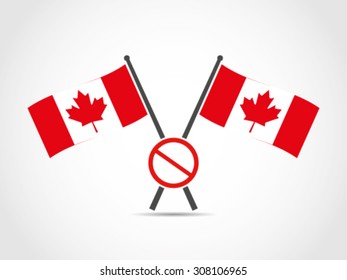 Canada Crossed Flags Emblem