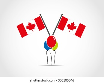 Canada Crossed Flags Emblem Balloon Party