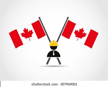 Canada Crossed Flags Emblem Builder
