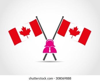 Canada Crossed Flags Emblem Businesswoman Politician