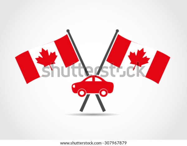 Canada Crossed Flags\
Emblem Car Industry