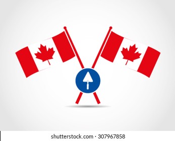 Canada Crossed Flags Emblem Cement Spoon Construction