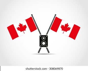 Canada Crossed Flags Emblem Concert Music