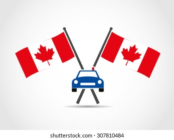 Canada Crossed Flags Emblem Cop Detective
