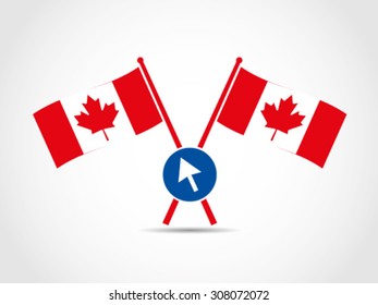 Canada Crossed Flags Emblem Cursor Online