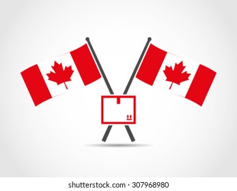 Canada Crossed Flags Emblem Delivery Box