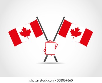 Canada Crossed Flags Emblem Documents