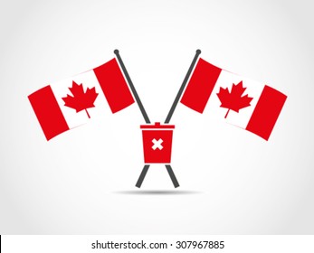 Canada Crossed Flags Emblem Dump Management