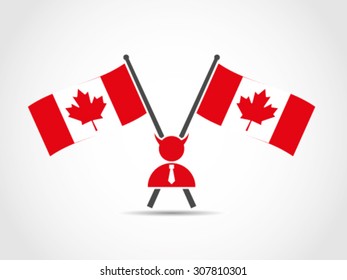 Canada Crossed Flags Emblem Evil Politician