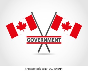 Canada Crossed Flags Emblem Government