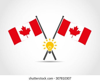 Canada Crossed Flags Emblem Idea