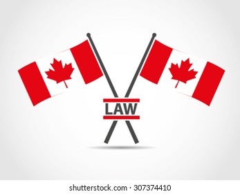 Canada Crossed Flags Emblem Law