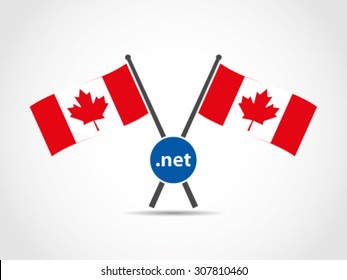 Canada Crossed Flags Emblem Network