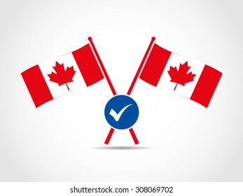 Canada Crossed Flags Emblem Pass Test Qualification