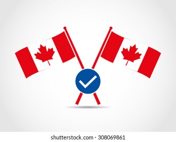 Canada Crossed Flags Emblem Pass Test Qualification