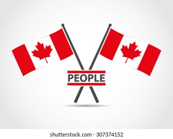 Canada Crossed Flags Emblem People