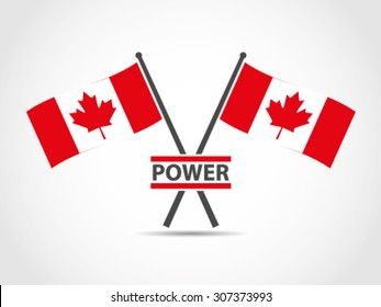 Canada Crossed Flags Emblem Power