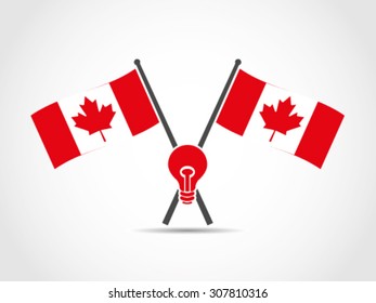 Canada Crossed Flags Emblem Solution