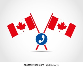 Canada Crossed Flags Emblem Telecommunication