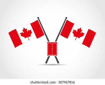 Canada Crossed Flags Emblem Wardrobe