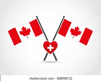 Canada Crossed Flags Health Care