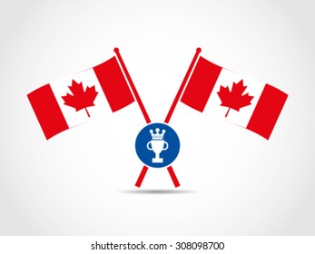 Canada Crossed Flags Trophy Award