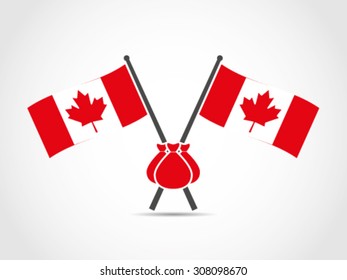 Canada Crossed Flags Wealth