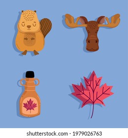 canada culture traditional cartoon icons