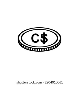 Canada Currency, Canadian Dollar Icon Symbol, CAD. Vector Illustration