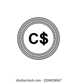 Canada Currency, Canadian Dollar Icon Symbol, CAD. Vector Illustration
