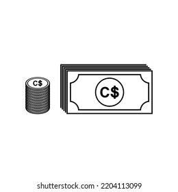 Canada Currency, Canadian Dollar Icon Symbol, CAD. Vector Illustration