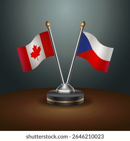 Canada and Czech Republic table flags relation with gradient backgrund