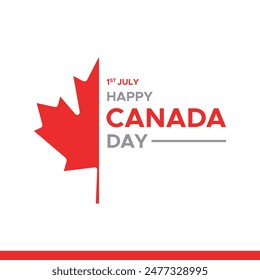 Canada day, 1 July, half maple leaf concept design. 