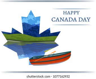 Canada day 1 july mountain and boat