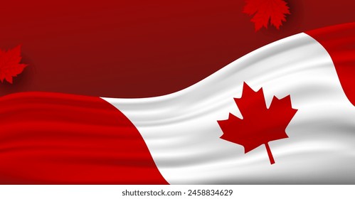 Día de Canadá 1 de julio diseño de Anuncio con Ilustración vectorial de espacio de copia