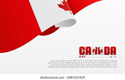 Fondo del día de Canadá o Plantilla de diseño de Anuncio celebrada el 1 de julio. Fondo del Día de la Independencia de Canadá