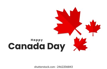 Canada day background, July 1. National holiday greeting card design. Canada Day celebration with maple leaves. Vector illustration