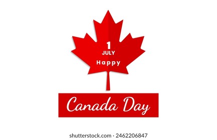Canada day background, July 1. National holiday greeting card design. Canada Day celebration with maple leaves. Vector illustration
