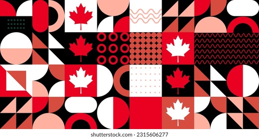 Canada day background with maple leafs. Celebration background for Victoria Day in Canada. 1st of July national holiday design. Canadian day celebration