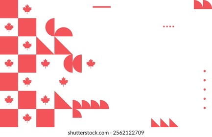 Canada day background with maple leafs. Celebration background for Victoria Day in Canada. 1st of July national holiday design. Canadian day celebration