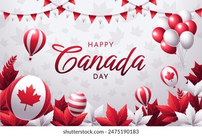 Canada day background in realistic style