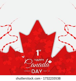 Canada day background with red maple leaf