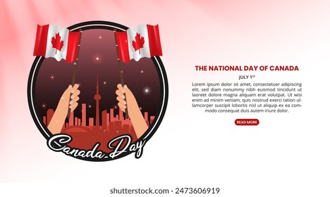 Canada Day background with waving flag