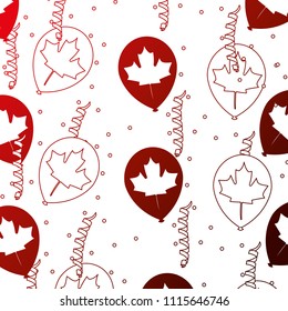 canada day balloons confetti decoration pattern