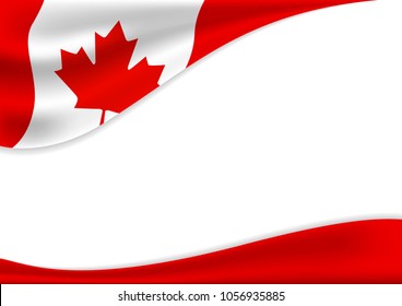 Canada day banner background design of flag with copy space vector illustration